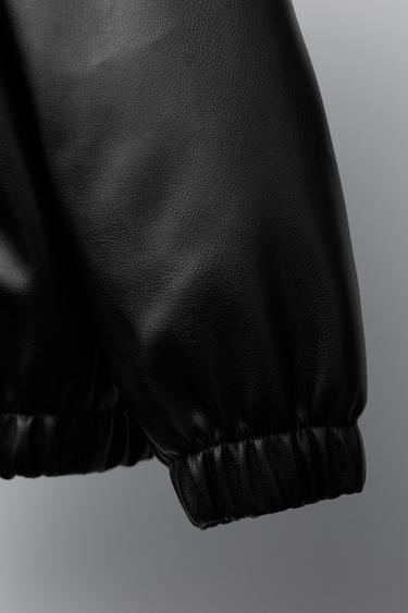LEATHER-EFFECT BOMBER JACKET - Black by Zara - Image 5