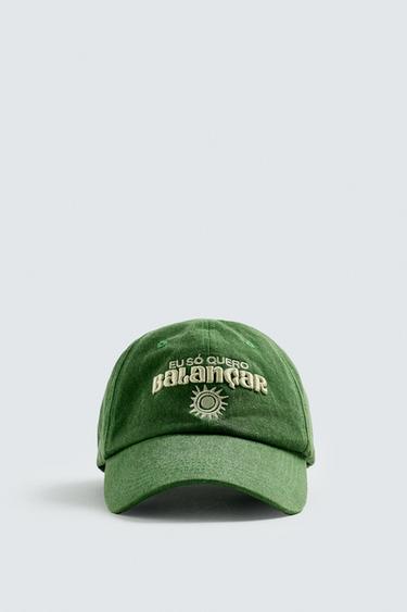 CONTRAST EMBROIDERY CAP - Green by Zara - Image 5