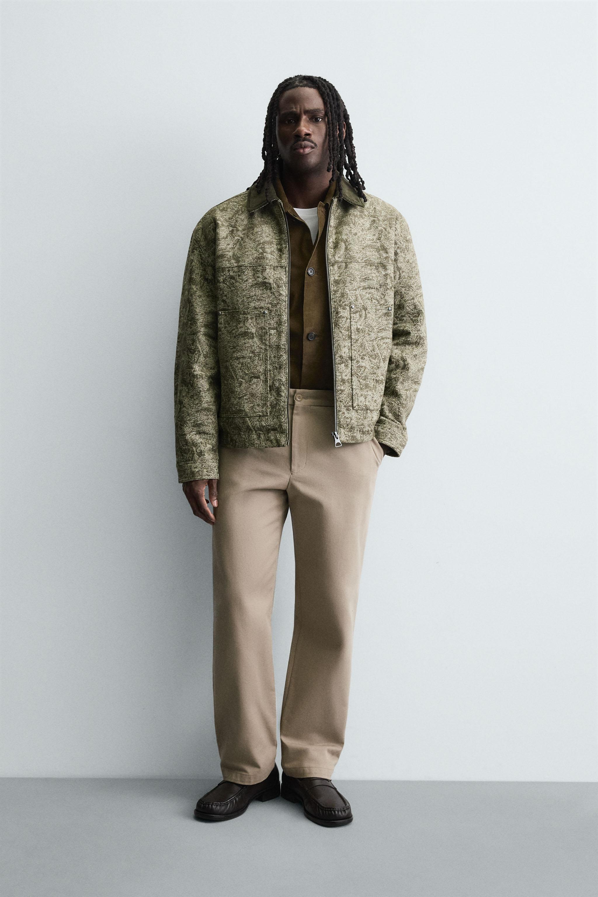 ABSTRACT JACQUARD QUILTED JACKET - Green / Ecru | ZARA Canada