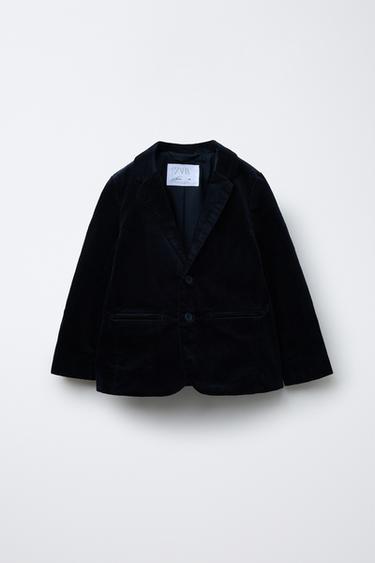 Zara VELVET BLAZER - Navy blue - Image 0
