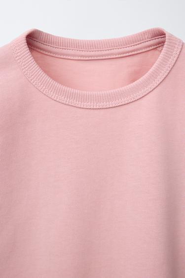T-SHIRT BASIQUE HEAVY WEIGHT - Blanc / Rose de Zara - Image 2