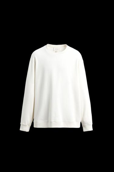 WASHED SOFT CREWNECK SWEATSHIRT - Ecru by Zara