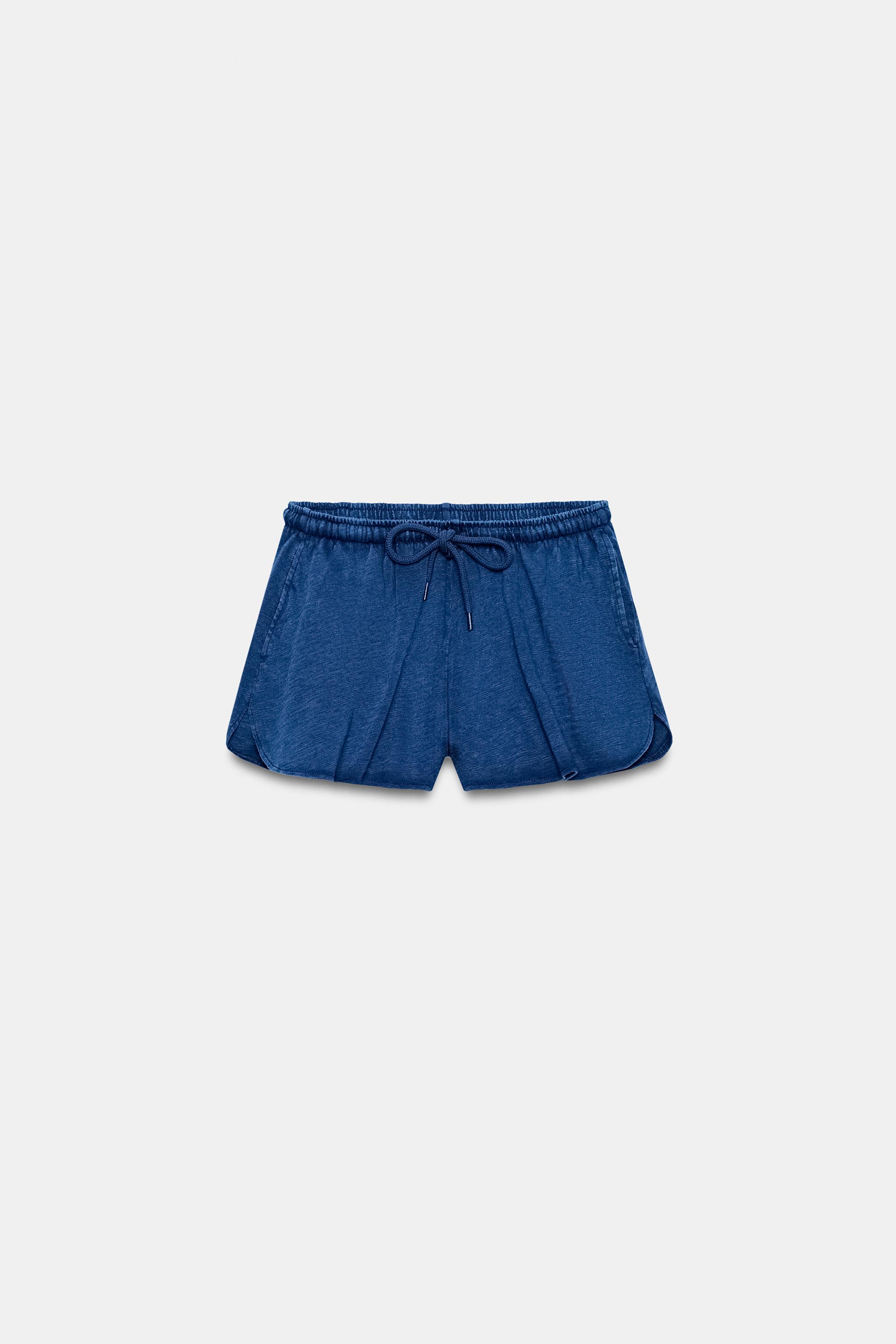 SLUB KNIT SHORTS WITH DRAWSTRING - Light yellow | ZARA India