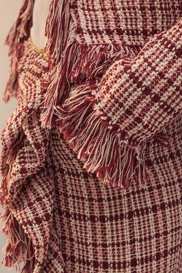 VESTE STRUCTURÉE À FRANGES ÉDITION LIMITÉE - Rose foncé de Zara - Image 4