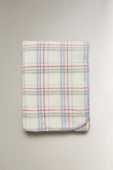 CHECK CHILDREN'S BLANKET - Blue by Zara - Image 3