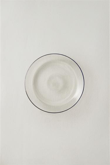 BOROSILICATE GLASS SIDE PLATE WITH RIM - Transparent by Zara