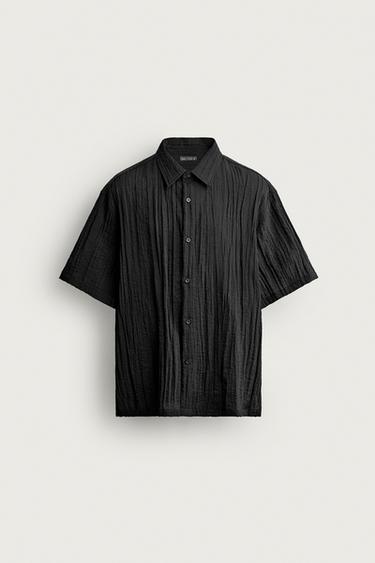 RELAXED FIT TEXTURED SHIRT - Black by Zara