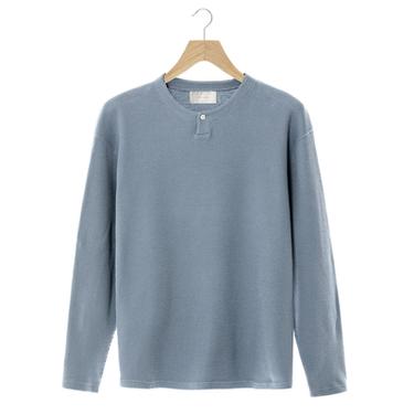 와플 베이커 넥 티셔츠 - Zara 하늘색