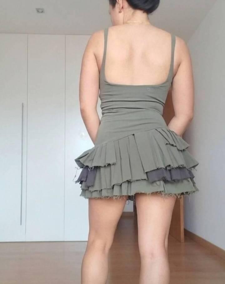 PLAYSUIT DRESS WITH CONTRAST BOX PLEATS - Image 5