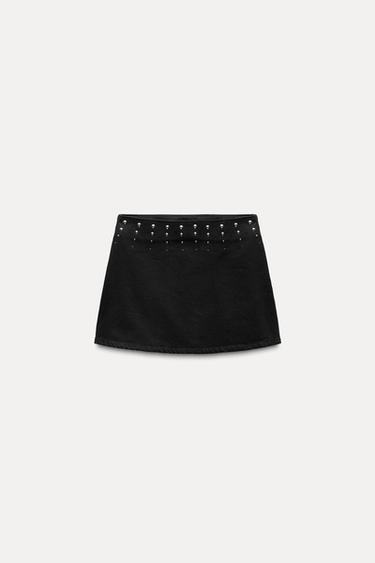 Z1975 MINI JEANSROCK MIT NIETEN - Schwarz von Zara