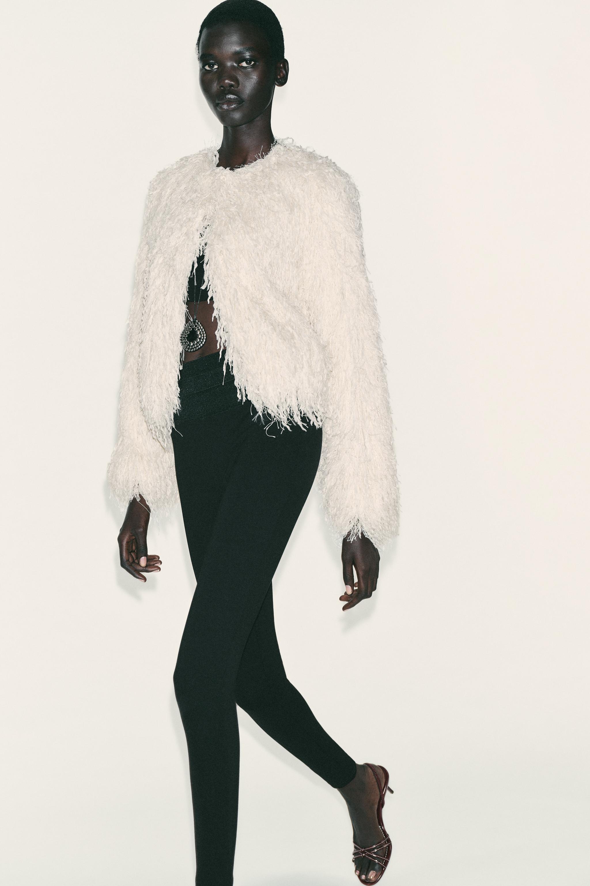 ZARA 白 ホワイト バックオープン ジャケット ホワイトジャケット - レディース | ZARA 日本