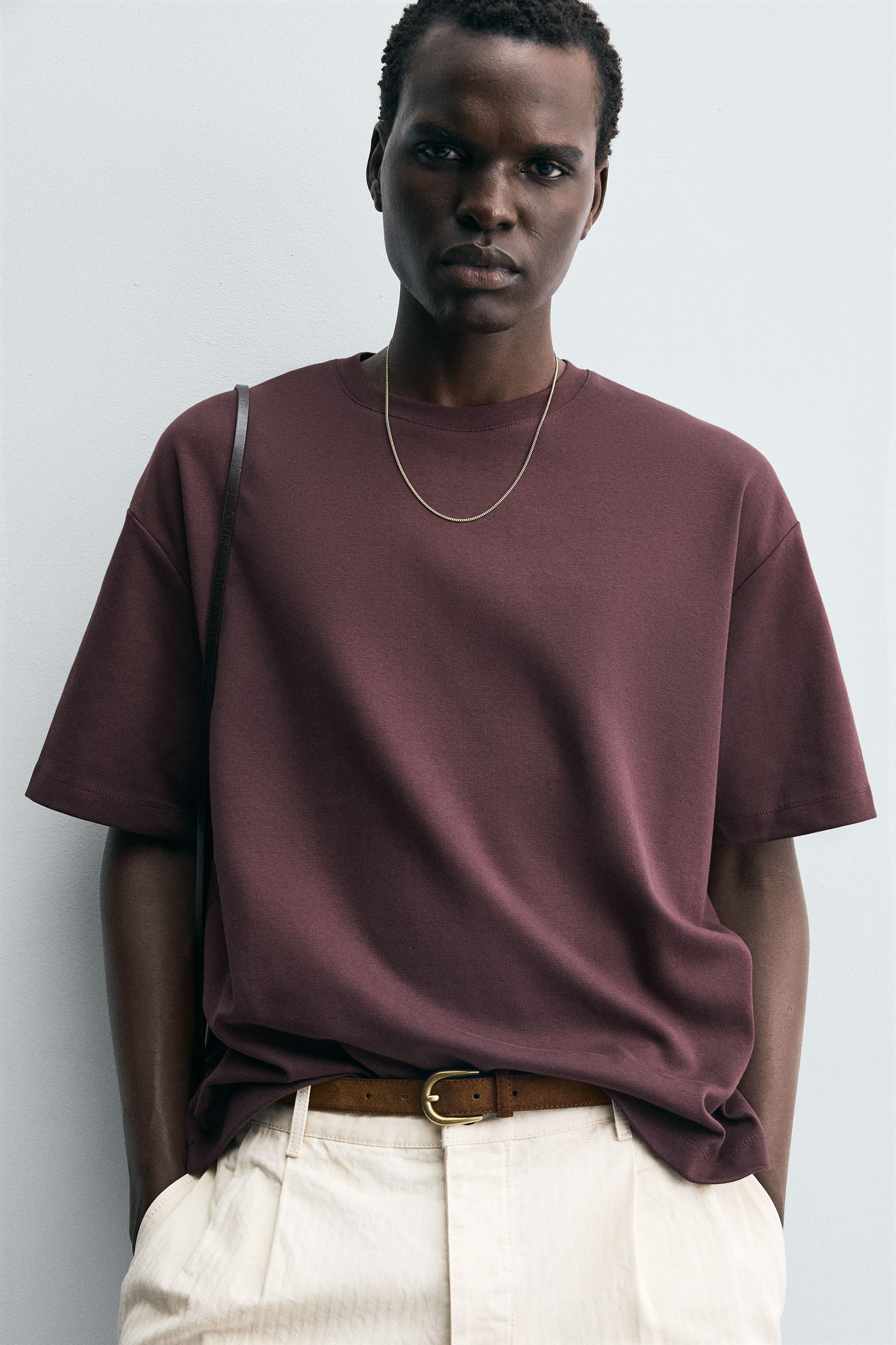 EMBROIDERED FLORAL T-SHIRT - Wine | ZARA Canada