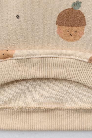 PRINTED SWEATSHIRT - Ecru by Zara - Image 3