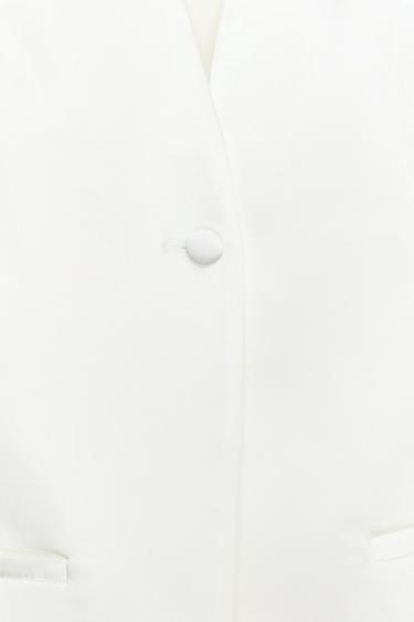 SATIN TUXEDO WAISTCOAT - Oyster-white by Zara - Image 8