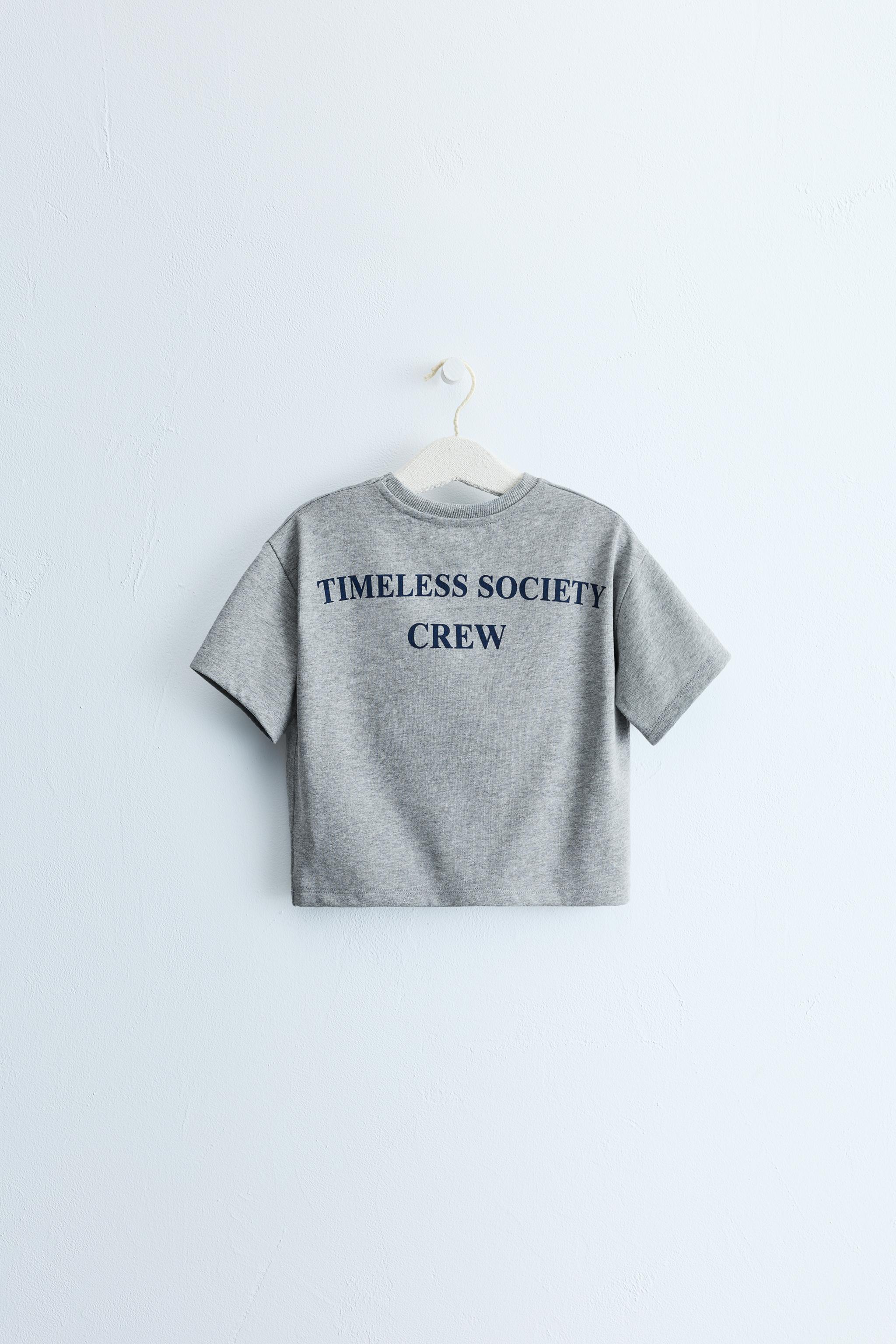 ZARA TIMELESS - TEXT PRINT T-SHIRT — Gray marl