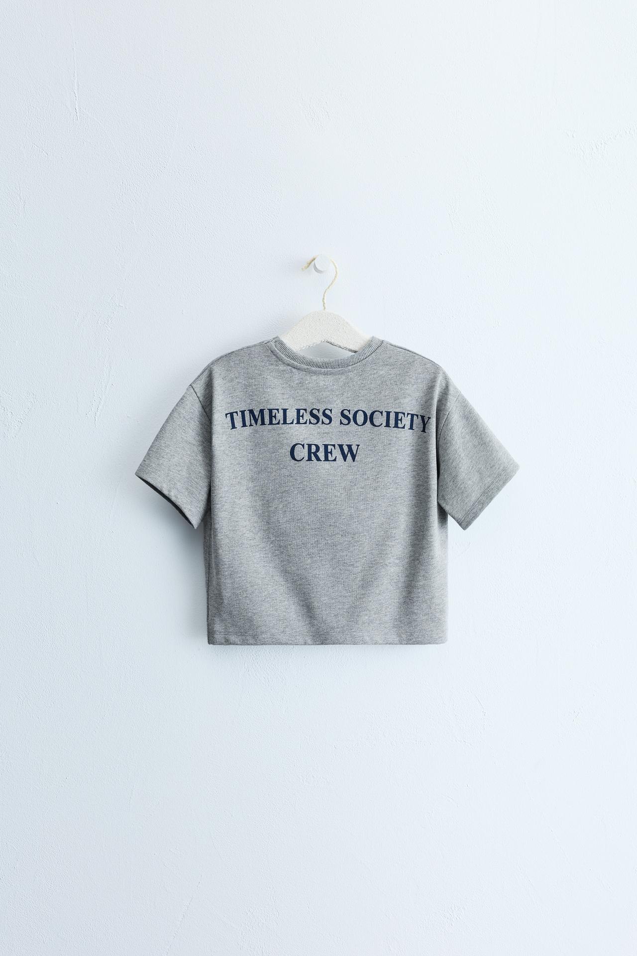 ZARA TIMELESS - TEXT PRINT T-SHIRT — Gray marl