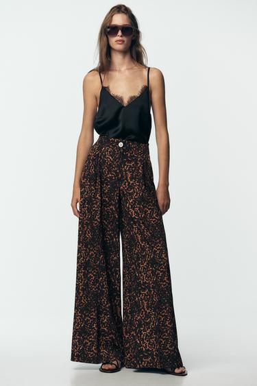 ANIMAL PRINT PALAZZO TROUSERS - Leopard by Zara - Image 3