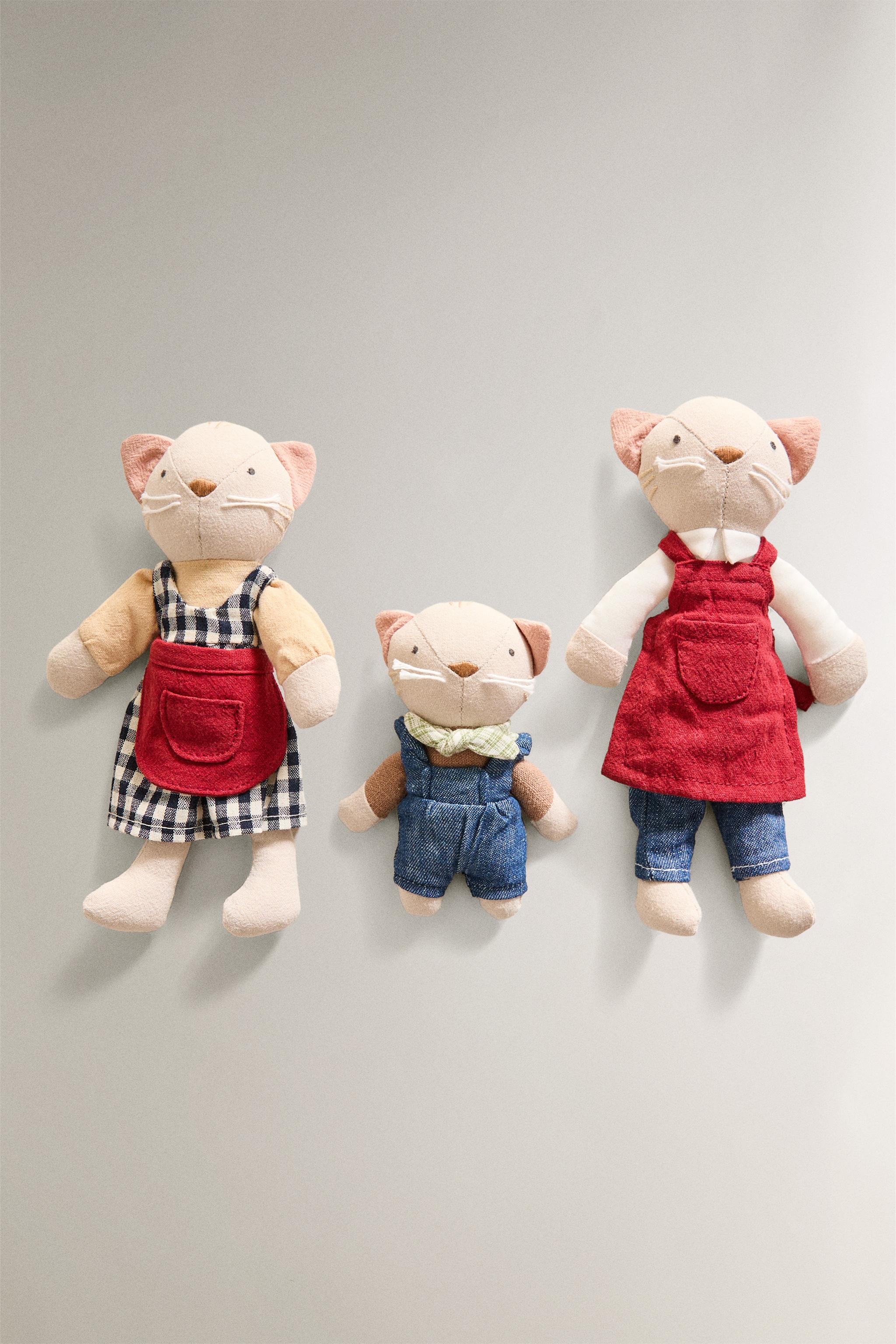 Детские мягкие игрушки Zara KIDS' CAT FAMILY PLUSH TOYS SET (SET OF 3)