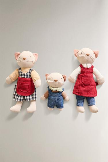 KIDS' CAT FAMILY PLUSH TOYS SET (SET OF 3) — Multicolored 1