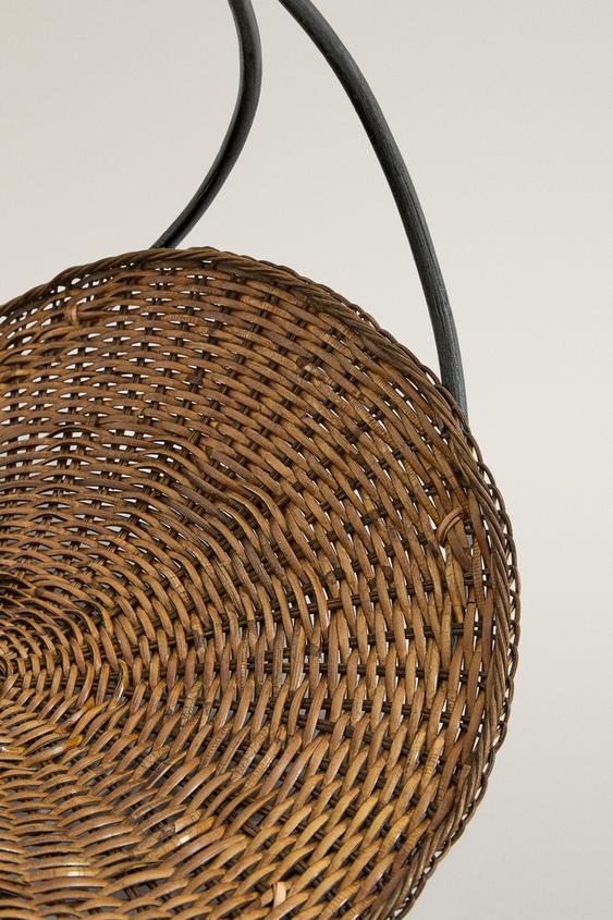 PANIER FLEURS ROTIN ET BAMBOU - Marron foncé de Zara - Image 2