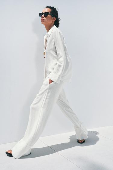 CHEMISE 100 % LIN COLLECTION ZW - Blanc de Zara