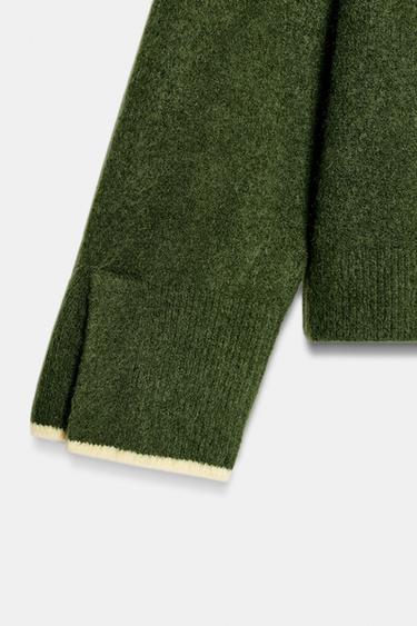 GILET EN MAILLE AVEC LISERÉS EN CONTRASTE - Chasse de Zara - Image 6