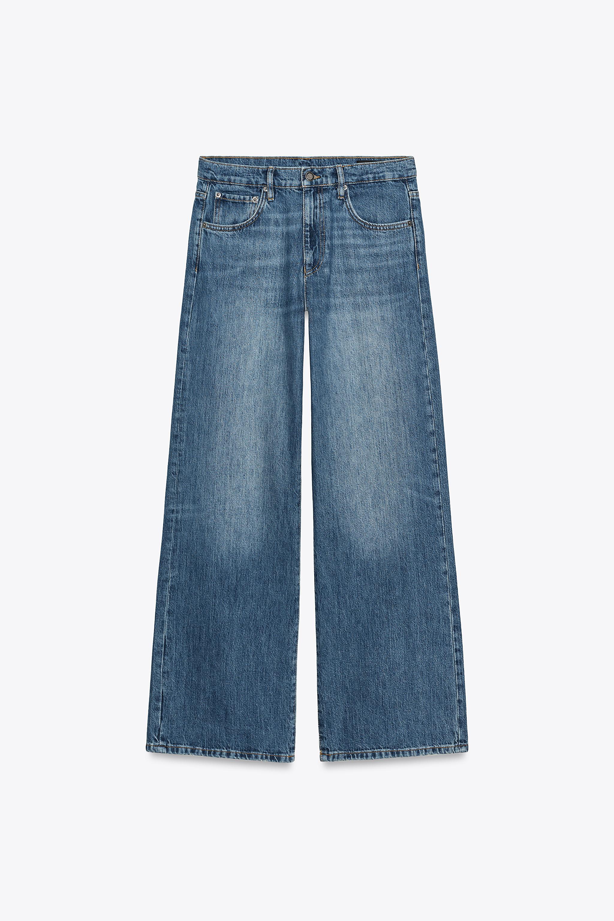 【ZARA】ZW COLLECTION WIDE-LEG ミッドライズ デニムパンツ MID-RISE WIDE LEG JEANS ZW COLLECTION - Blue | ZARA United