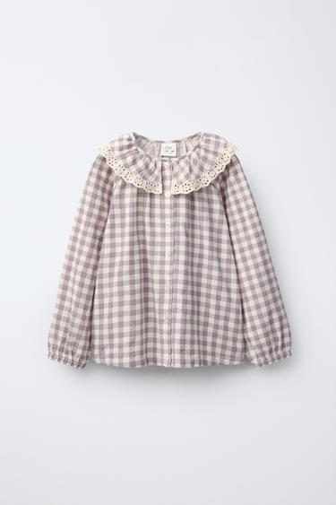 6-14 ANS / PYJAMA À CARREAUX VICHY - Mauve de Zara - Image 1