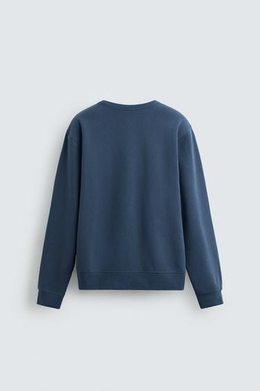 BASIC CREW NECK SWEATSHIRT - Mid-blue by Zara