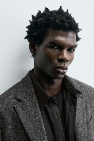 VESTE DE COSTUME STRUCTURÉE AVEC LAINE ÉDITION LIMITÉE - Gris anthracite de Zara - Image 4