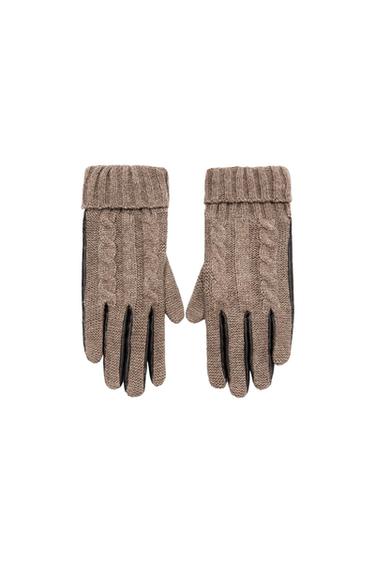 CONTRAST KNIT GLOVES