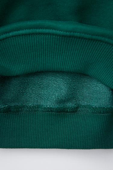 SWEAT À CAPUCHE IMPRIMÉ - Vert moyen de Zara - Image 3