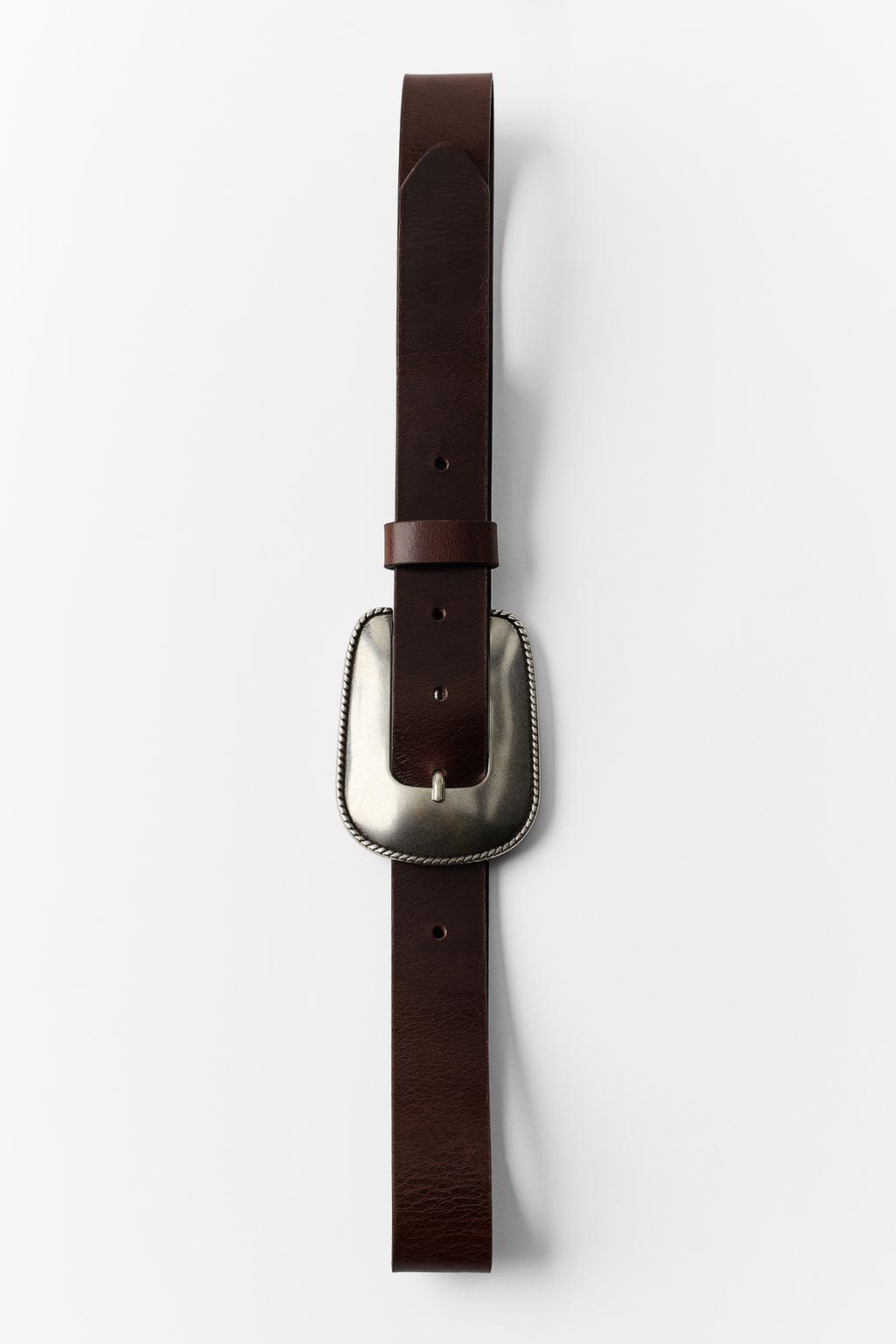 100% LEATHER BELT WITH METAL BUCKLE