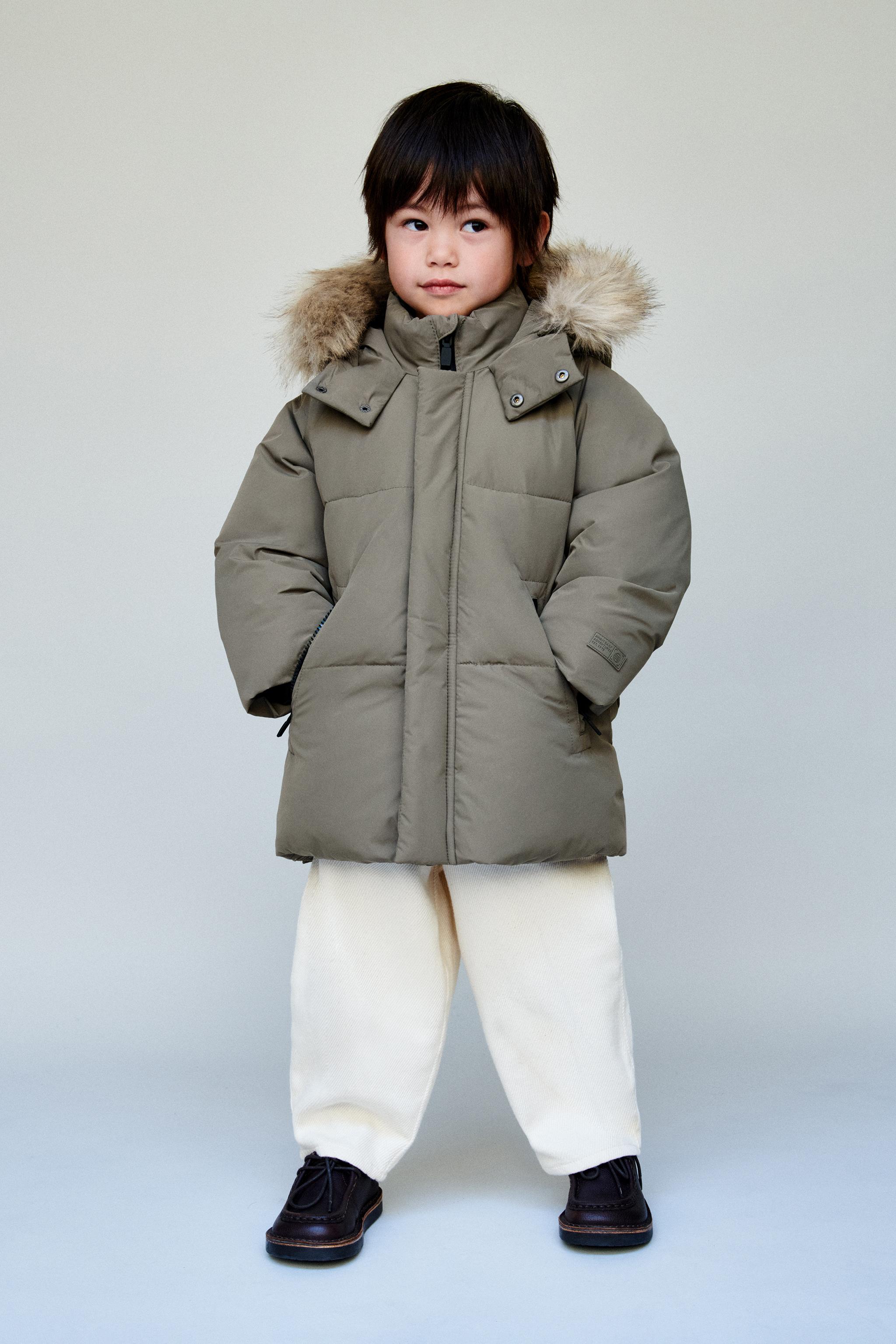 LONG WATER REPELLENT AND WIND RESISTANT DOWN COAT - Khaki | ZARA