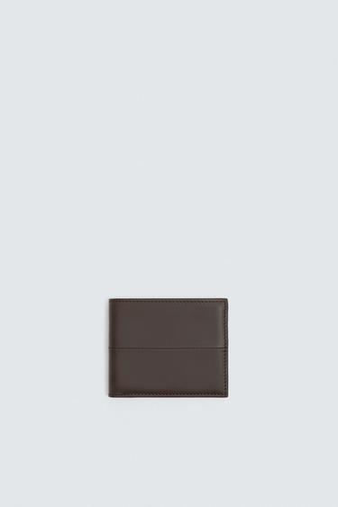 LEATHER WALLET - Brown by Zara
