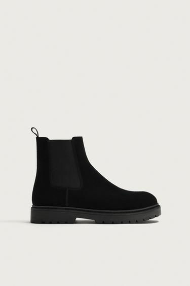 BOTTES CHELSEA EN CUIR - Noir de Zara