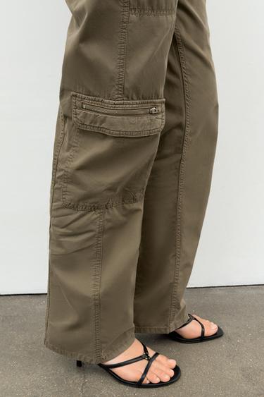 PANTALON CARGO MULTIPOCHES - Vert de Zara - Image 3