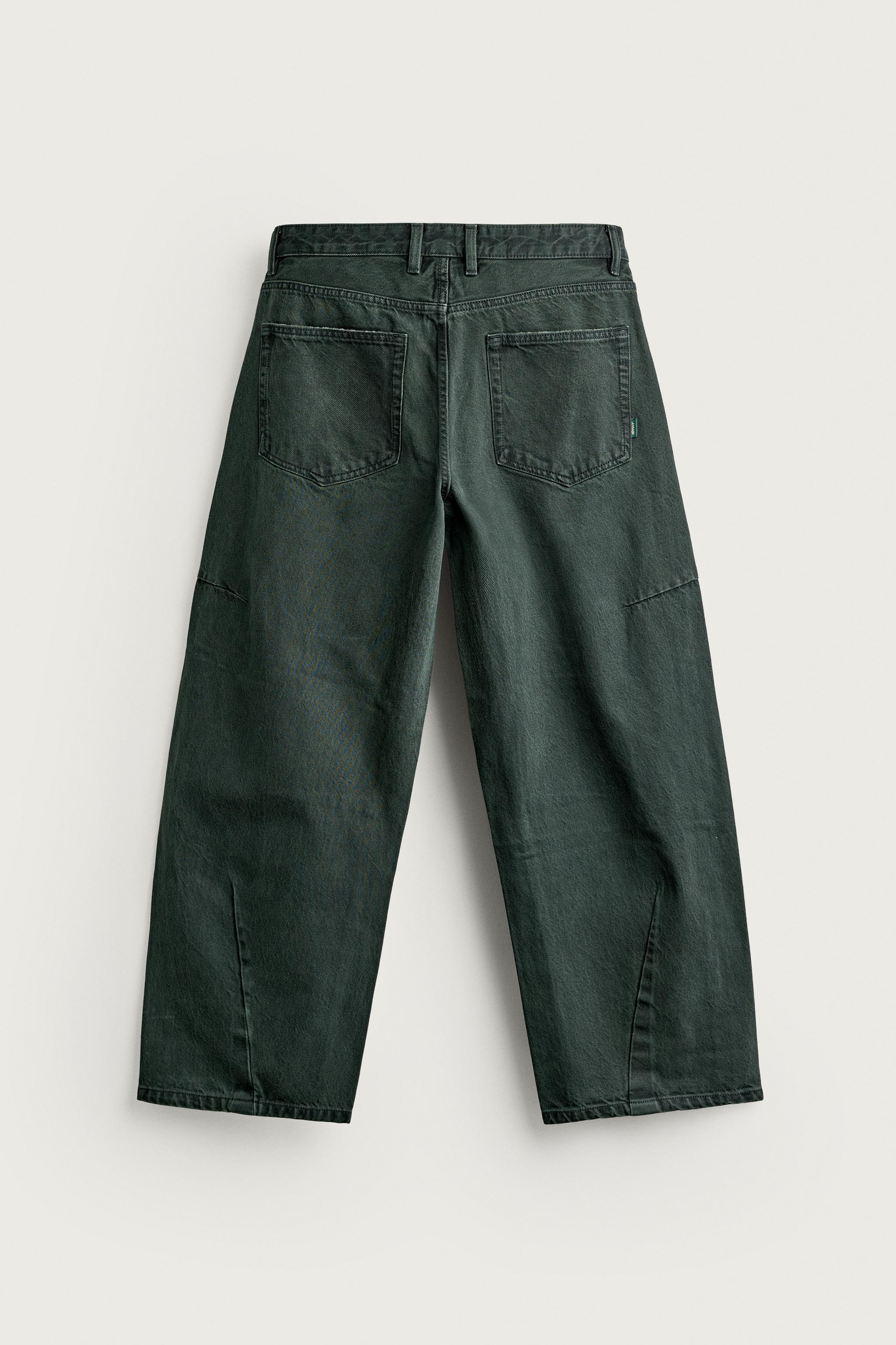 DRAWSTRING BARREL FIT PANTS - Bottle green | ZARA United States