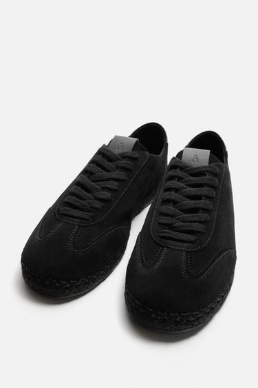 LEATHER AND JUTE SHOE - Black by Zara - Image 2
