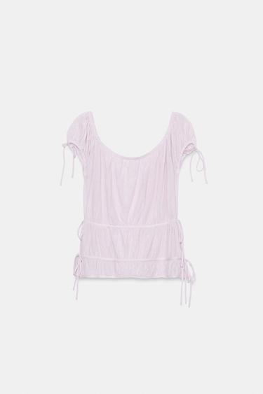 TOP ROMANTIQUE À NŒUDS - Lilas de Zara - Image 6