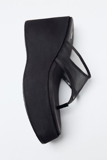 MESH STRAP WEDGES - Black by Zara