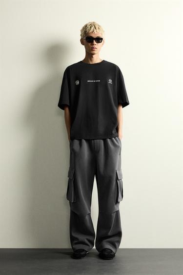 CAMISETA ESTAMPADOS COMBINADOS - Negro de Zara - Imagen 0