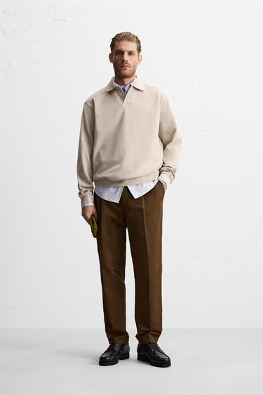 POLO INTERLOCK ESTRUCTURA - Tostado claro de Zara - Imagen 0