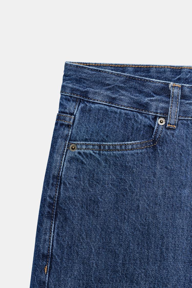 Pantalones cortos Bermuda de denim de talle medio ZW Collection 7