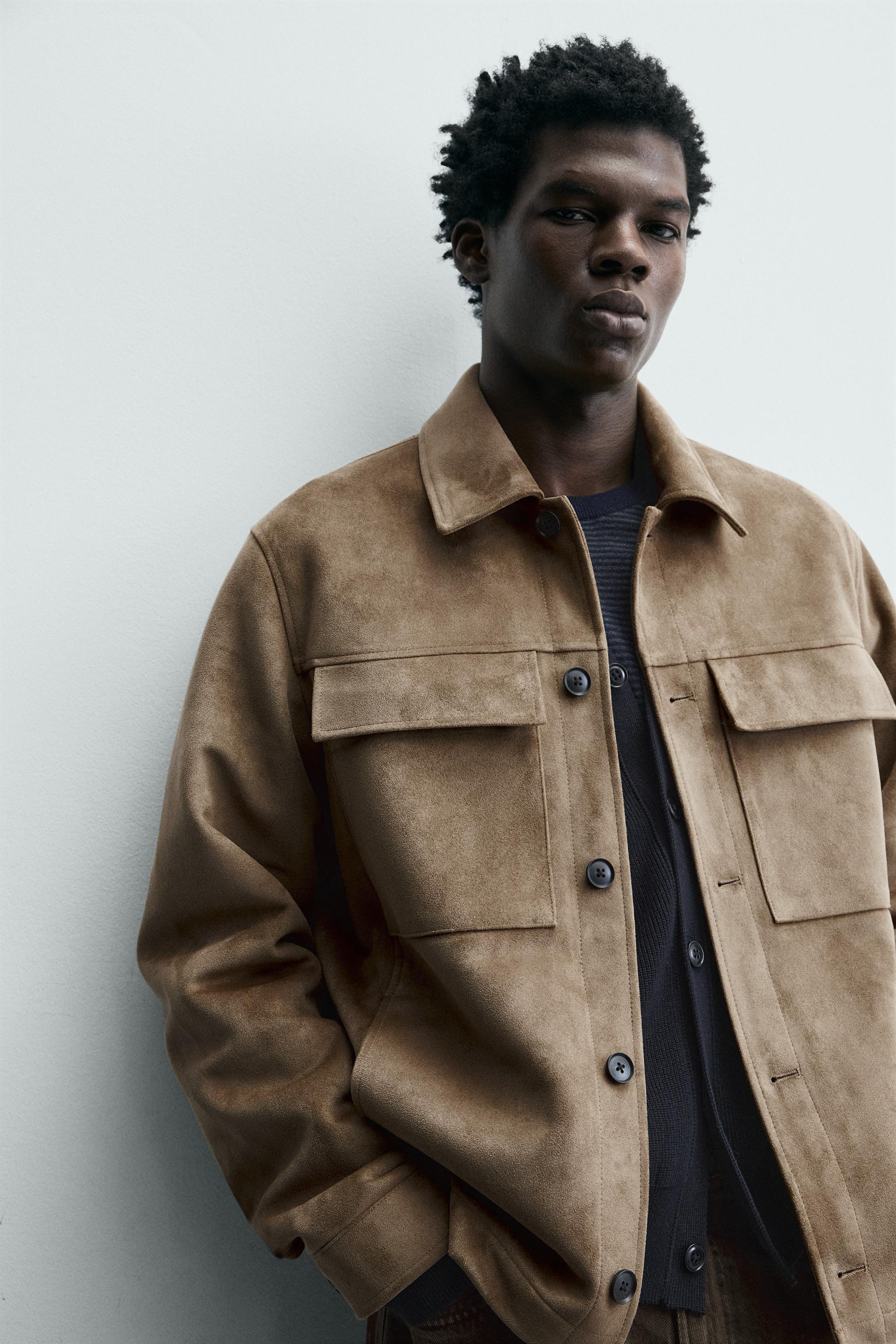 FAUX SUEDE OVERSHIRT