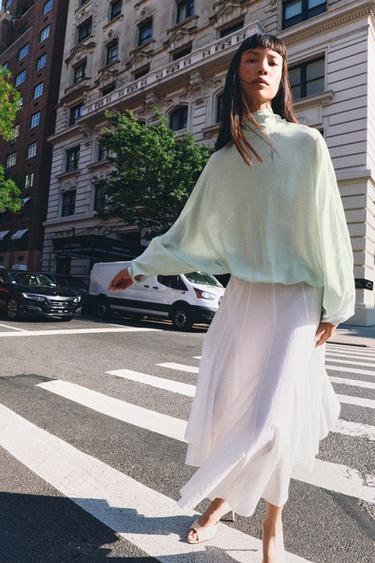 ZW COLLECTION TIE SHIRT - Sea green by Zara - Image 4