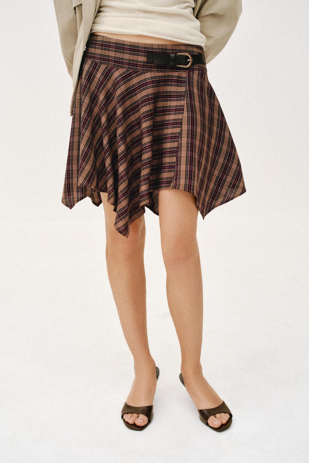 PLAID MINI SKIRT WITH BUCKLE - image 2