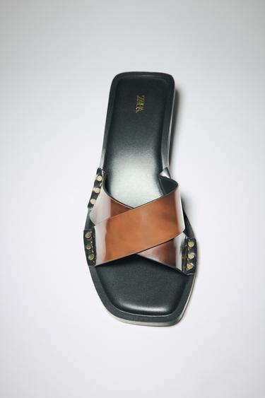 LEATHER KITTEN MULES - Brown by Zara