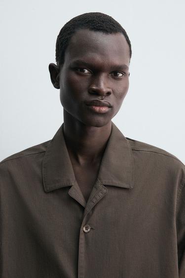 JACQUARD PYJAMA SHIRT - Brown by Zara - Image 4