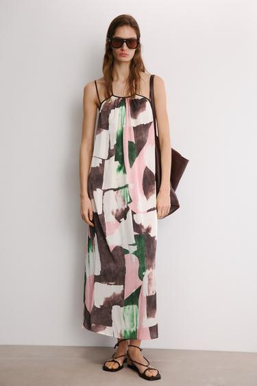 PRINTED HALTER DRESS - Multicoloured by Zara
